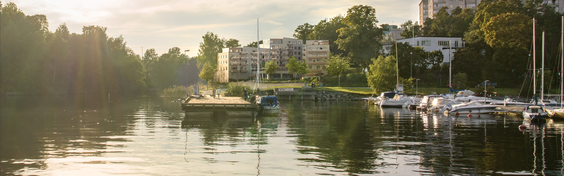 Visionsbild över brf Sjöviken, vy från vattnet